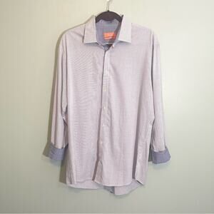 Tallia Mens Cotton Plaid Collared Slim Fit Button Down Shirt Size 16.5-32/33